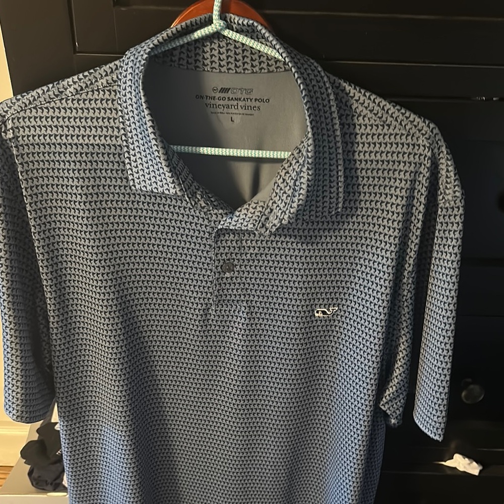 Vineyard Vines Blue Performance Polo Shirt- Large